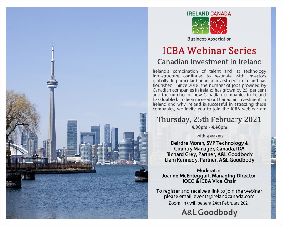 ICBA Webinar February 2021 Canadian Investment in Ireland