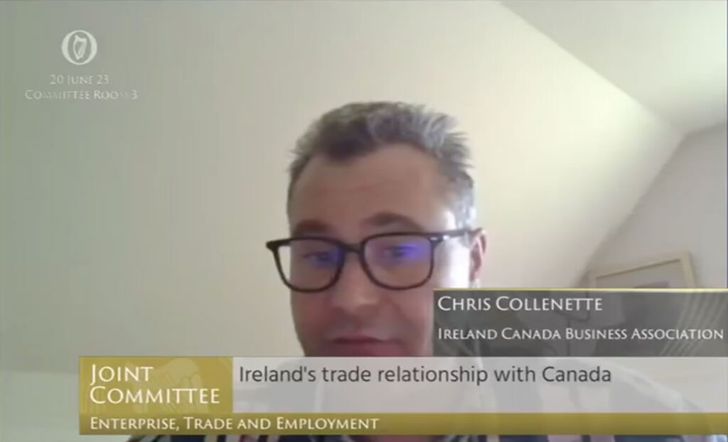 Chris Collenette addresses the Joint Oireachtas Committee on Enterprise, Trade and Employment