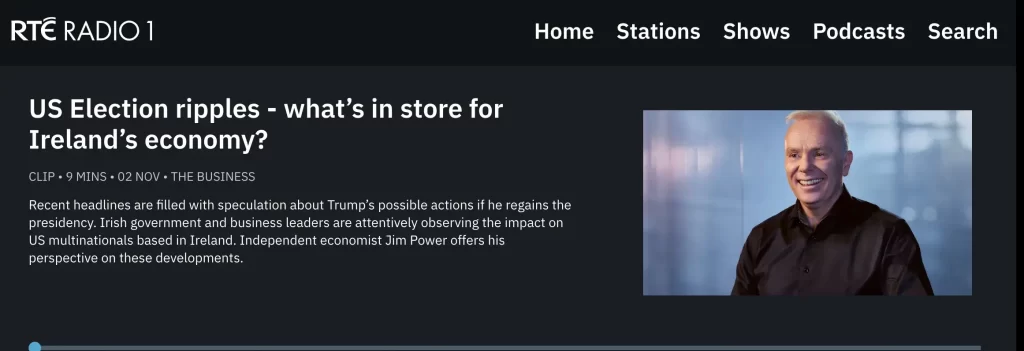 Economist Jim Power speaks with Richard Curran on RTE's The Business