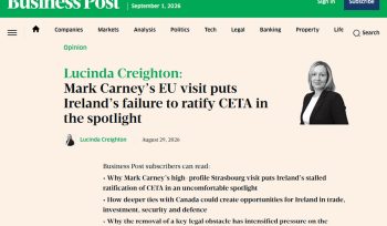 Lucinda Creighton Business Post August 2026 CETA